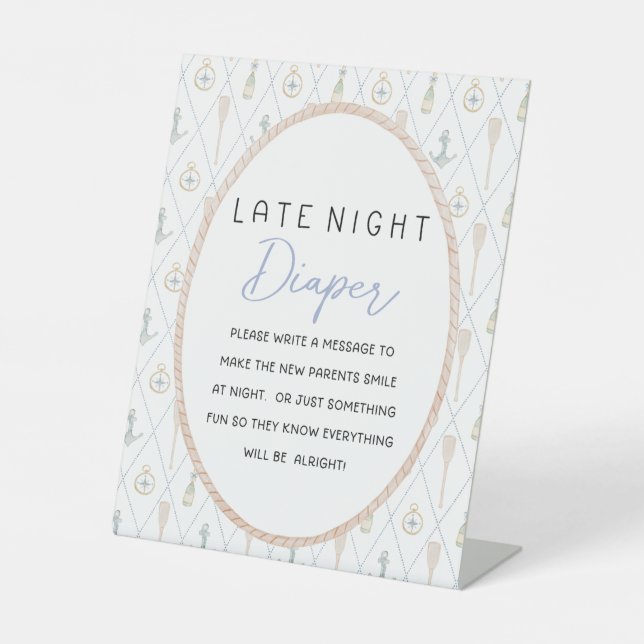 Expositor En L Sailboat Baby Shower Games - Late Night Diaper (Anverso)