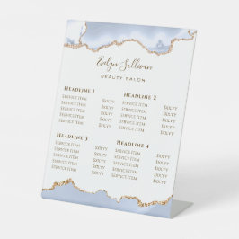 Expositor En L salón de belleza Agate azul pastel