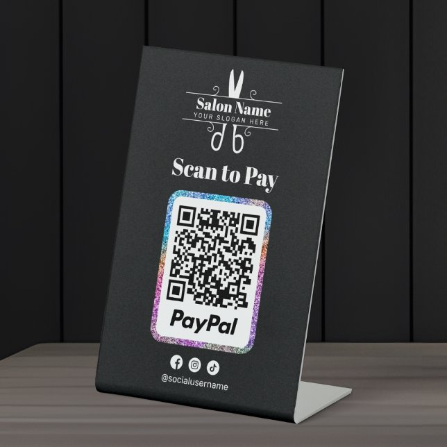 Expositor En L Salón de Brillo Moderno Código Qr de Paypal para P (Subido por el creador)