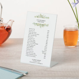 Expositor En L Salon de follaje verde acuarela