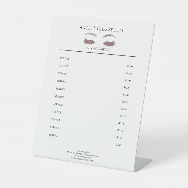 Expositor En L Salon Eye Lashes Extensión Rosa Oro (Anverso)