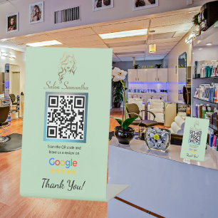 Expositor En L Salon Pastel Green Google Review Pedestal Stand