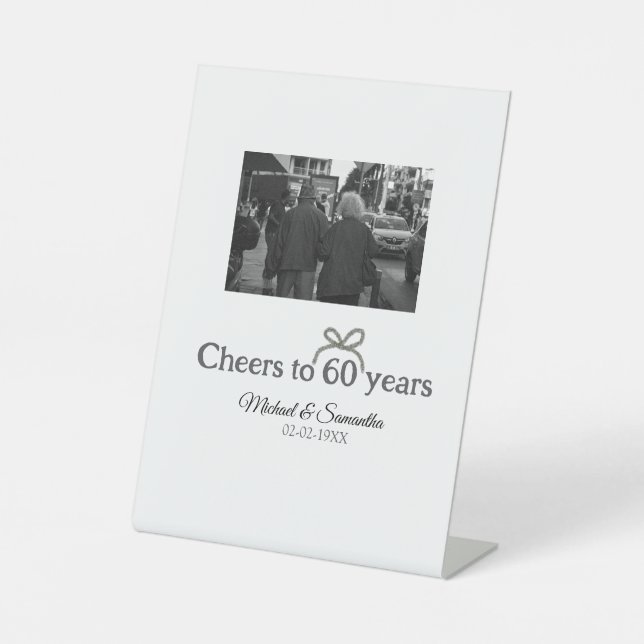 Expositor En L Saludos dorados a boda de 60 años (Anverso)