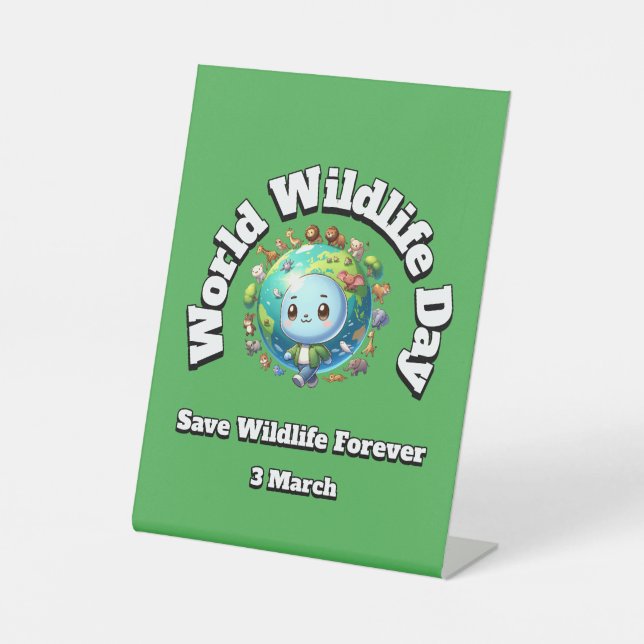 Expositor En L Salvar la vida salvaje. Día Mundial de la Vida Sil (Anverso)