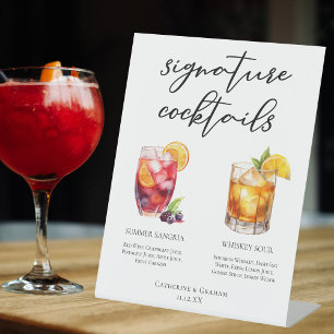 Expositor En L Sangria Whiskey Sour Signature Cocktails Menú