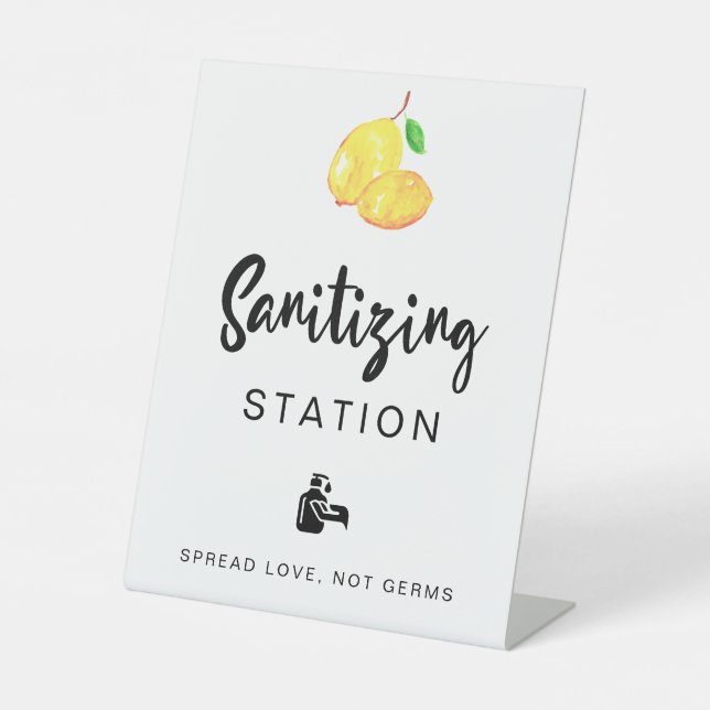 Expositor En L Sanitization Station Lemon Boda Bridal Shower (Anverso)