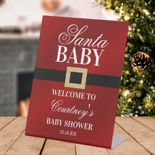 Expositor En L Santa Baby Bienvenida al baby shower de Navidad