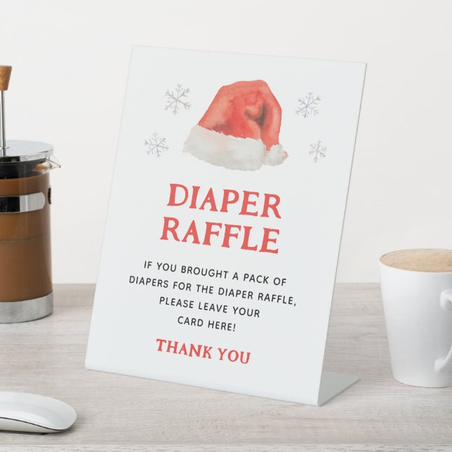 Expositor En L Santa Baby Holiday Baby Shower Diaper Raffle (In Situ)