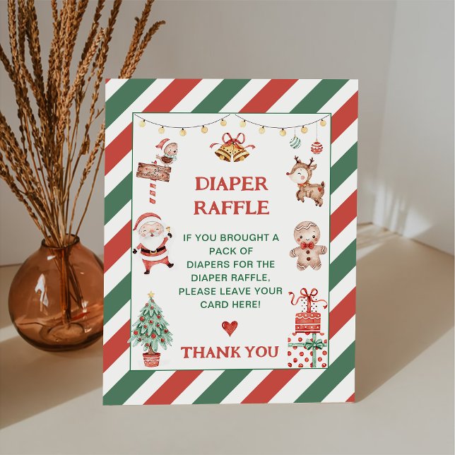 Expositor En L Santa Baby Holiday Baby Shower Diaper Raffle (Subido por el creador)