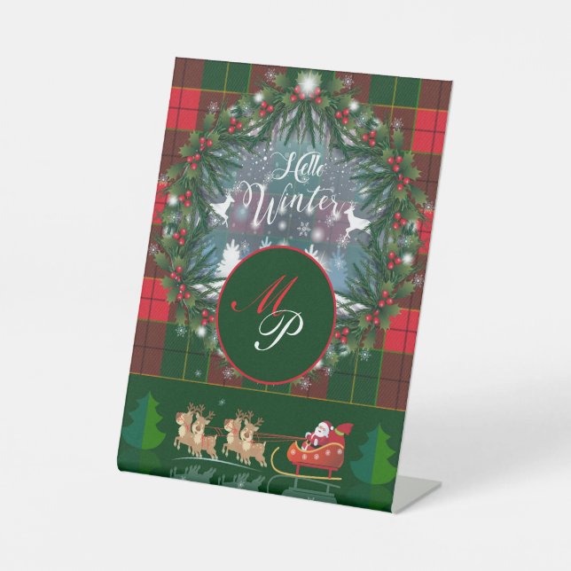 Expositor En L Santa Claus en trineo liderado por renos (Anverso)