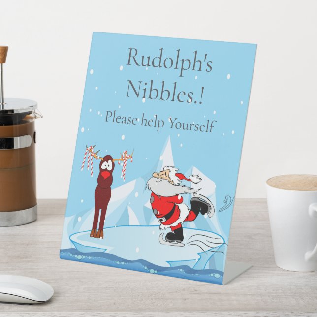 Expositor En L Santa no puede patinar a los Navidades Fiestas (In Situ)