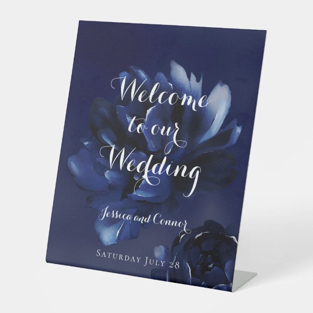 Expositor En L Sapphire Peony Bienvenidos A Nuestro Boda (Anverso)