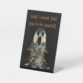 Expositor En L Sarcástico fantasma Funny Rótulo Pedestal de Hallo