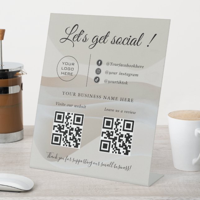 Expositor En L Scan Me/Custom Business QR Code ,Social Media Sign (In Situ)
