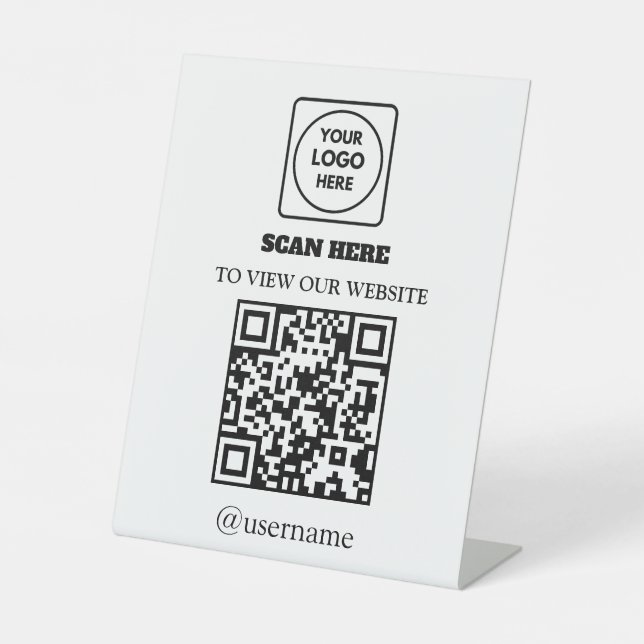 Expositor En L Scan Me QR Business Menu Services Pedestal Sign (Anverso)