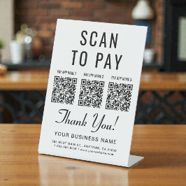 Expositor En L Scan to Pay 3 QR Codes Tabletop