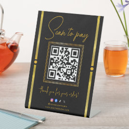 Expositor En L Scan to Pay Black & Gold Logo Payment QR Codes