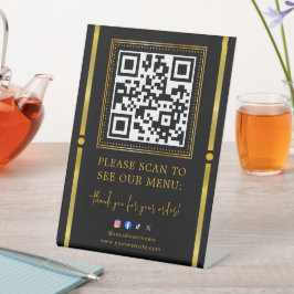 Expositor En L Scan to Pay Black & Gold Logo Payment QR Codes