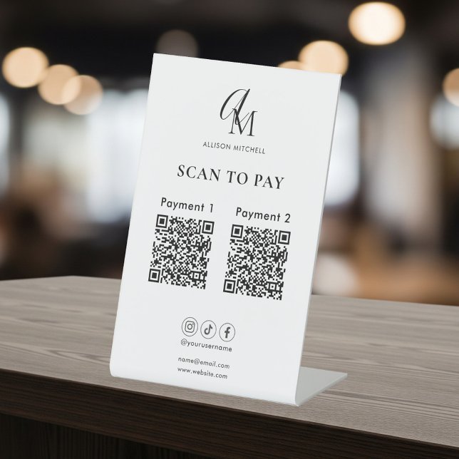 Expositor En L Scan To Pay Business Qr Code Script Monogram (Subido por el creador)