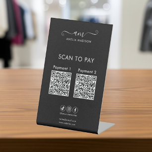 Expositor En L Script de código QR de negocio para pagar con esca