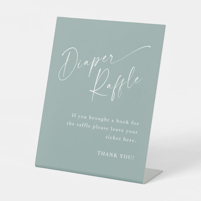 Expositor En L Script Neutral Baby Shower Diaper Raffle (Anverso)