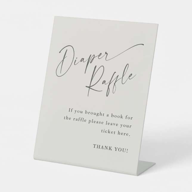 Expositor En L Script Neutral Baby Shower Diaper Raffle (Anverso)