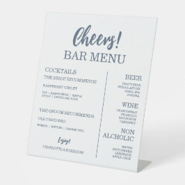 Expositor En L Seascape Coastal Wedding Blue Bar Menu