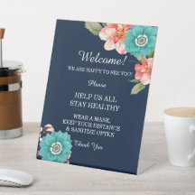 Seguridad Botánica Romántica Azul Y Rosa Floral