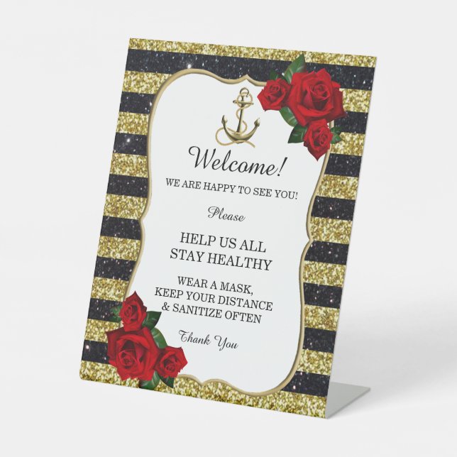 Expositor En L Seguridad de Boda de bandas náuticas de oro negro (Anverso)