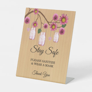 Expositor En L Seguridad de los Bodas de Mason Jars de flores ros