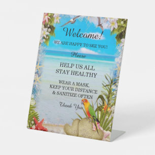 Expositor En L Seguridad de los Bodas Florales Tropicales