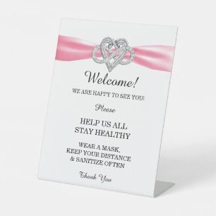 Expositor En L Seguridad del Boda cardíaco infinito de cinta rosa