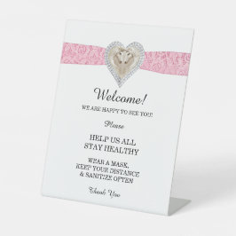 Expositor En L Seguridad del Boda de encaje rosa de Unicorn