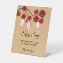 Seguridad del Boda de Mason Jars Rustic Red Floral