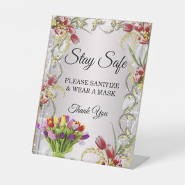 Expositor En L Seguridad en el Boda Tulip Floral colorido