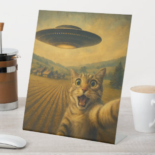 Expositor En L Selfie de gato con regalos raros de gato de OVNI
