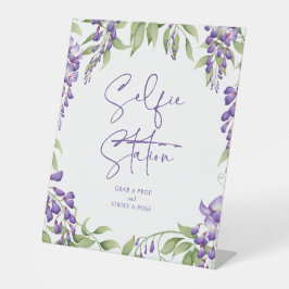 Expositor En L Selfie Station Purple Floral Script Boda