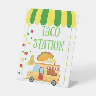 Expositor En L Señalización de comida de mesa para Taco Station