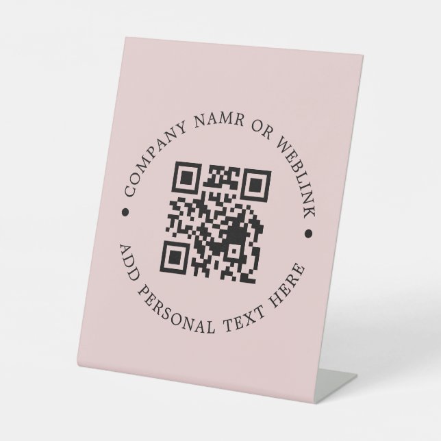 Expositor En L Señalización de pedestal de mesa de código QR para (Anverso)