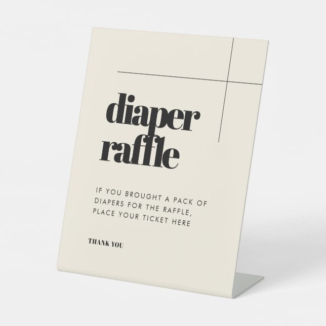 Expositor En L Sencilla elegancia y moda Diaper Raffle (Anverso)