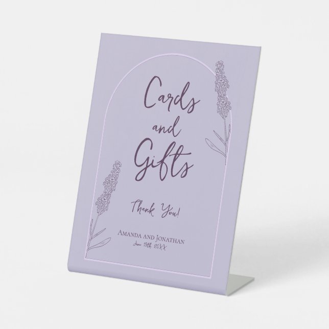 Expositor En L Sencilla y elegante lavanda florece tarjetas de bo (Anverso)