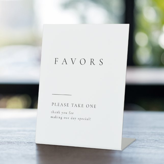 Expositor En L Sencillamente Elegantes Favoritos De Boda Por Favo (Simply Elegant Wedding Favors Please Take One Pedestal Sign)