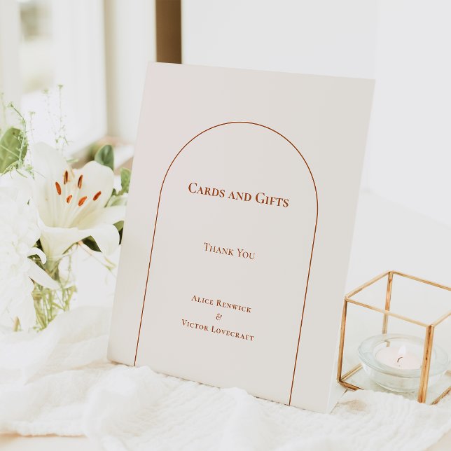Expositor En L Sencillo Boho Arch Tarjetas de matrimonio de marfi (Subido por el creador)