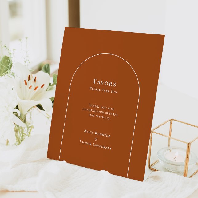 Expositor En L Sencillo Boho Arch Terracotta Wedding Favors (Subido por el creador)