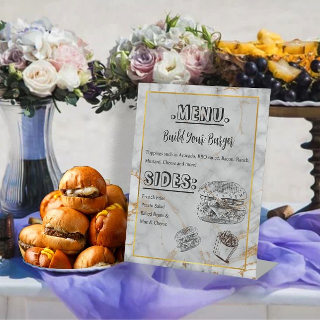 Expositor En L Sencillo menú de hamburguesas de bodas con eleganc (Subido por el creador)