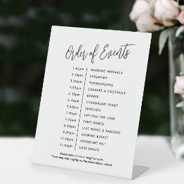 Expositor En L Sencillo orden de eventos de boda en negro y blanc