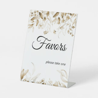 Expositor En L Sepia Floral Boho Baby Shower Favor Tablescape