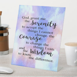 Expositor En L Serenity Prayer Watercolor Rótulo Pedesto