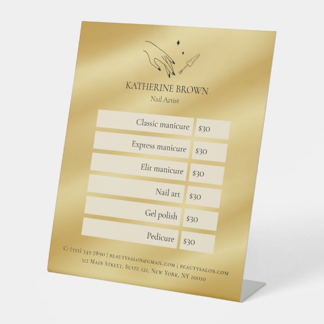 Expositor En L Servicio de Artistas de uñas Salón de Belleza Mini (Anverso)