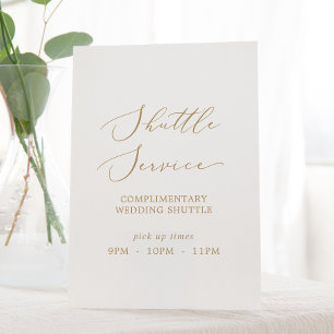 Expositor En L Servicio de lanzadera de Boda de caligrafía de oro